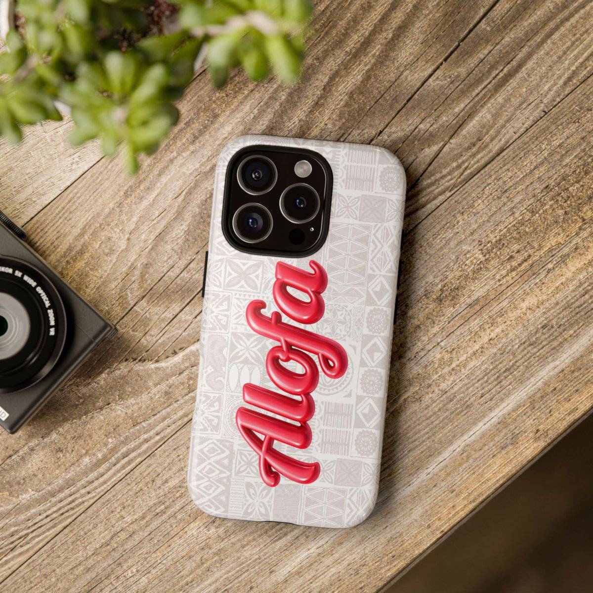 Alofa tough phone case with Samoa Koko design, protective cover for smartphones, durable and stylish.