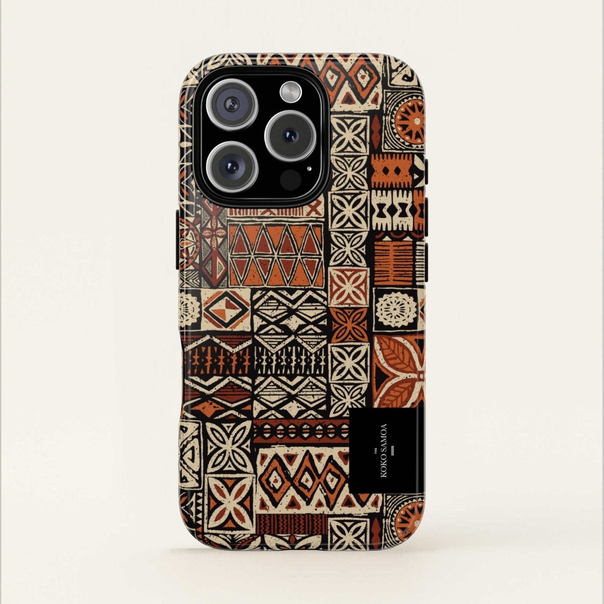 WOYC Tough Phone Case Elei featuring Koko Samoa design, durable protective cover for smartphones in AU, NZ, and USA.