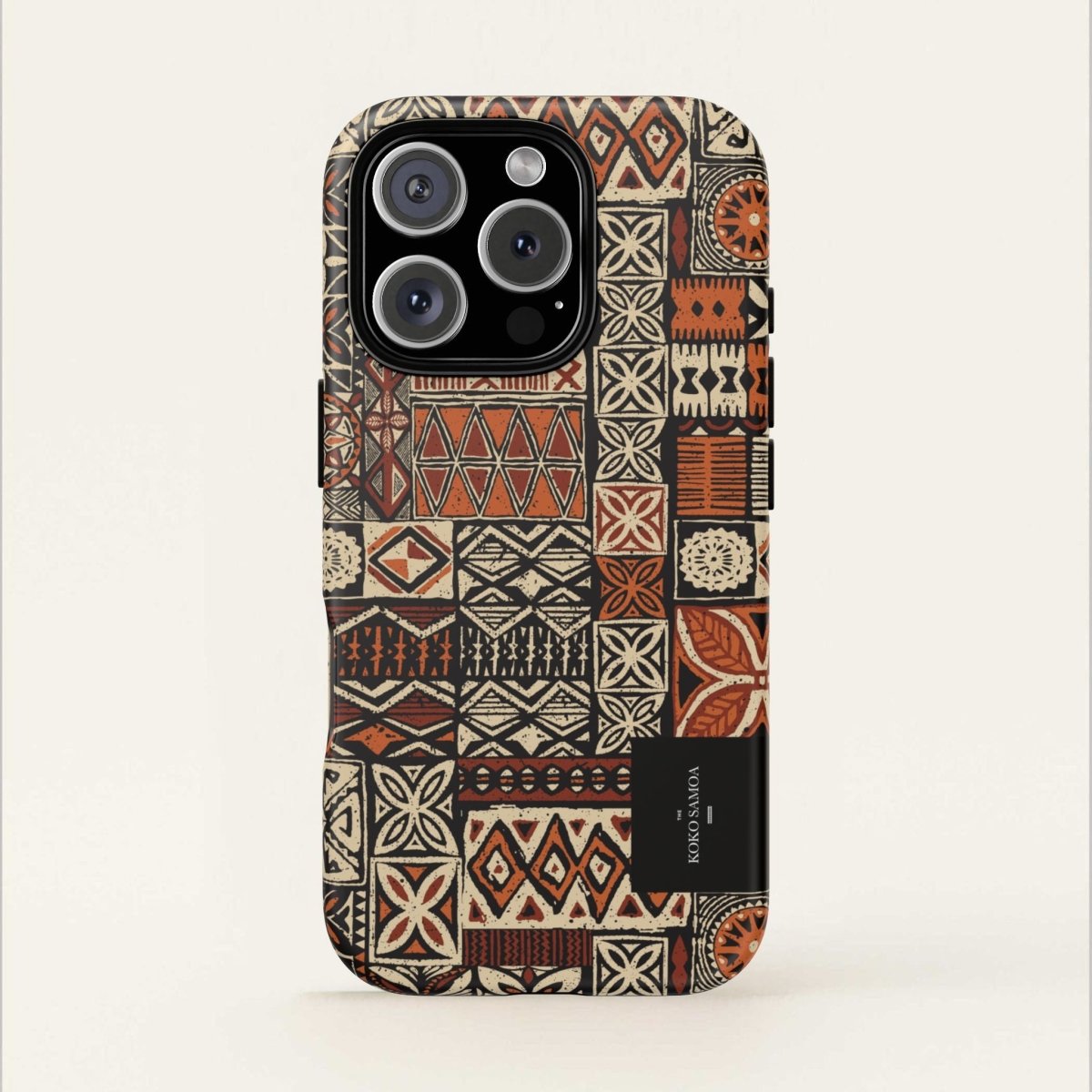 WOYC Tough Phone Case Elei for AU/NZ/USA, featuring vibrant Koko Samoa design on durable protective case.