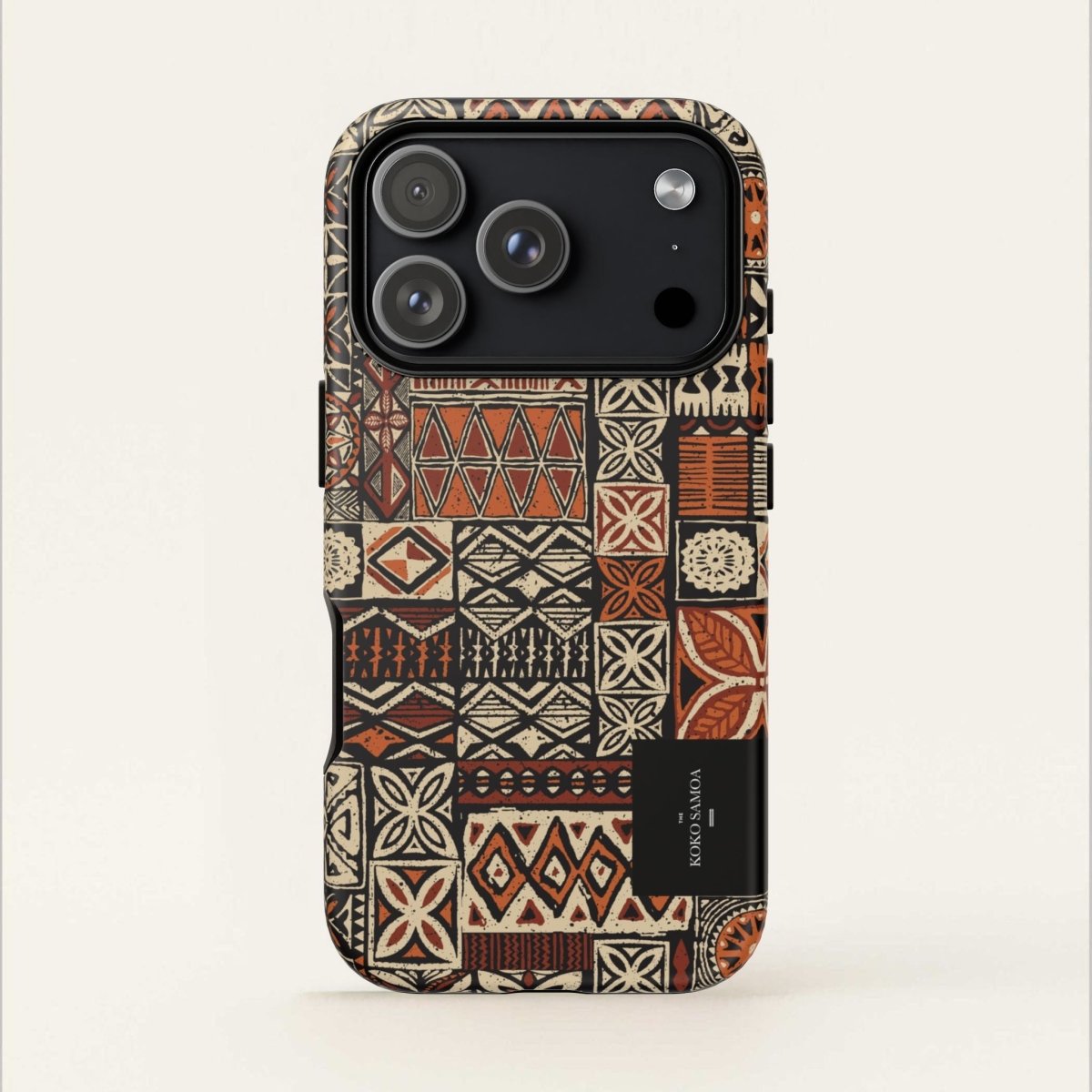 WOYC Tough Phone Case Elei for AU/NZ/USA, durable protective cover with vibrant Samoa-inspired design for smartphones.