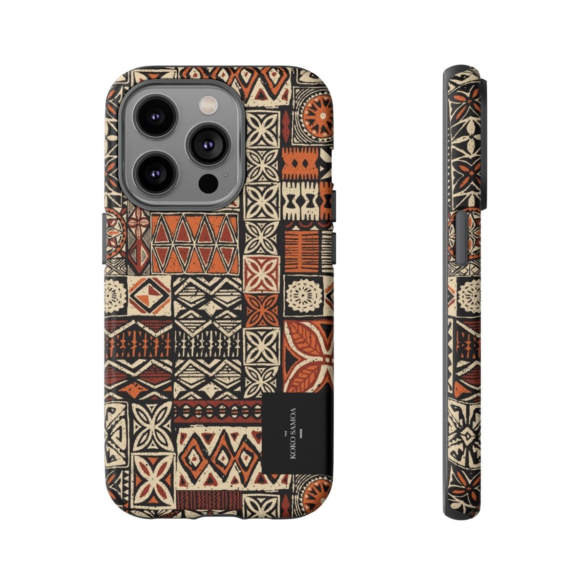 WOYC Tough Phone Case Elei featuring Koko Samoa design, durable protective cover for smartphones in AU, NZ, and USA.