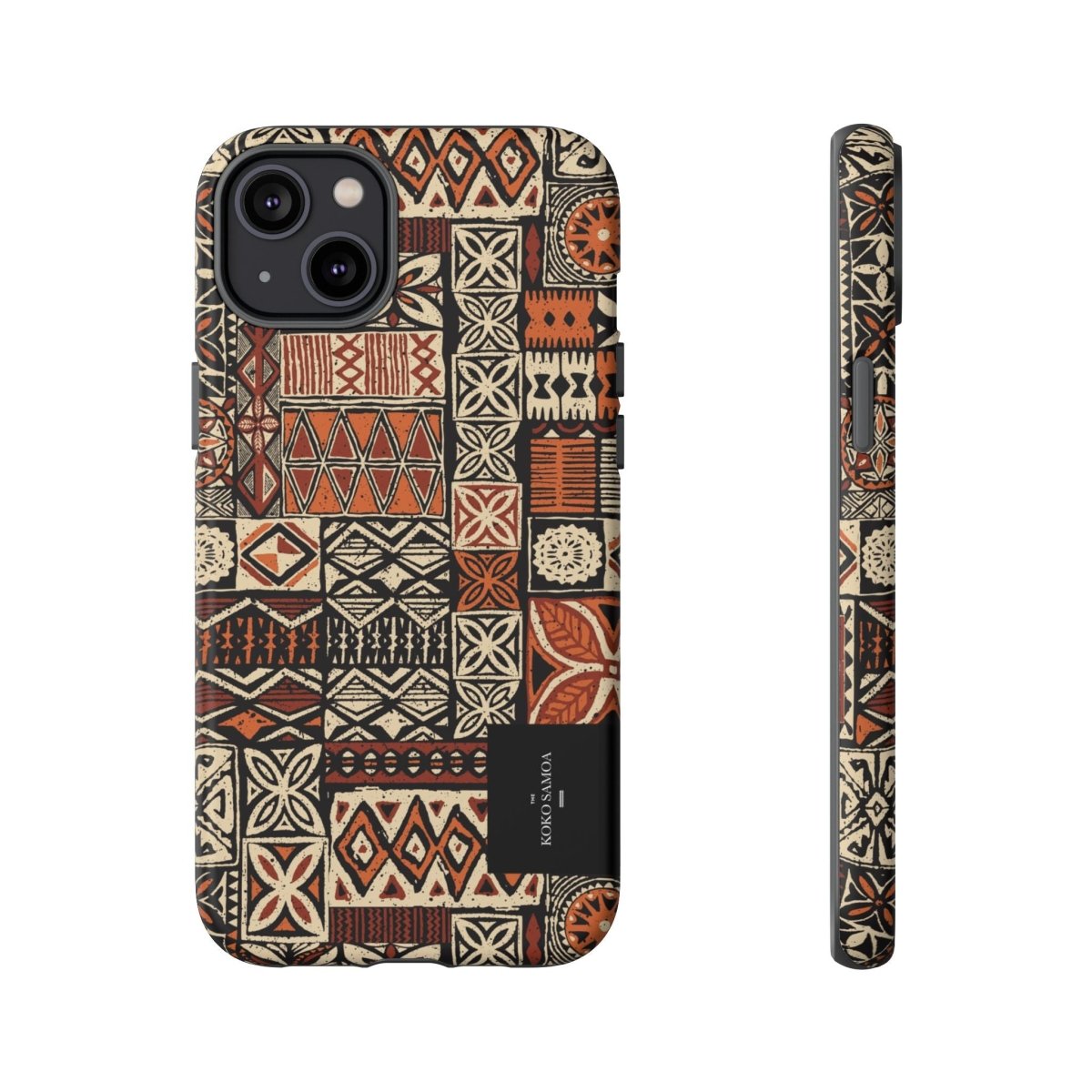 WOYC Tough Phone Case Elei design for AU/NZ/USA, durable protective cover with vibrant Koko Samoa pattern.
