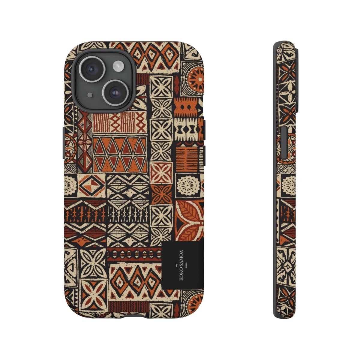 WOYC Tough Phone Case Elei design for AU/NZ/USA, durable protective case with tropical pattern for smartphones.
