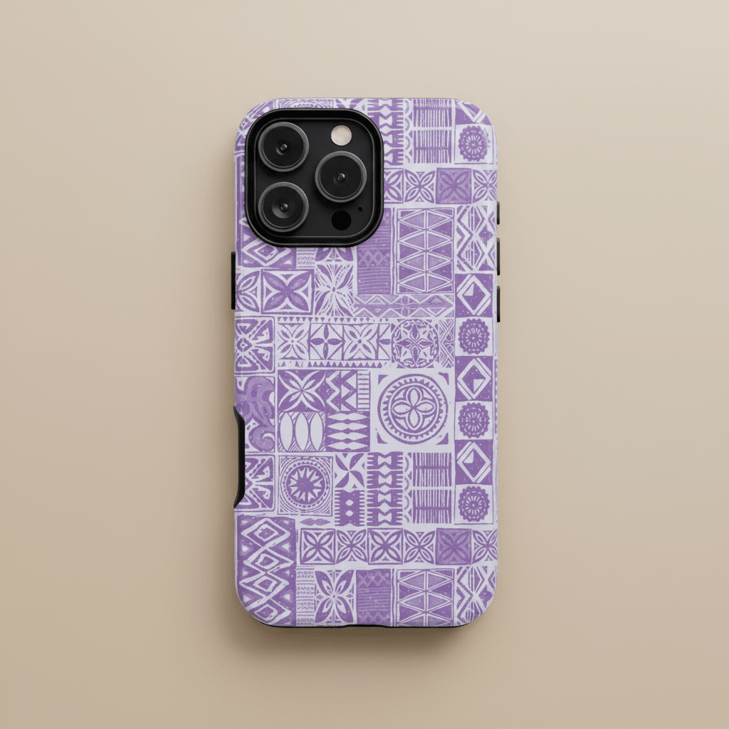 Lavender Elei tough phone case by WOYC for AU, NZ, and US models, featuring durable design and vibrant color.