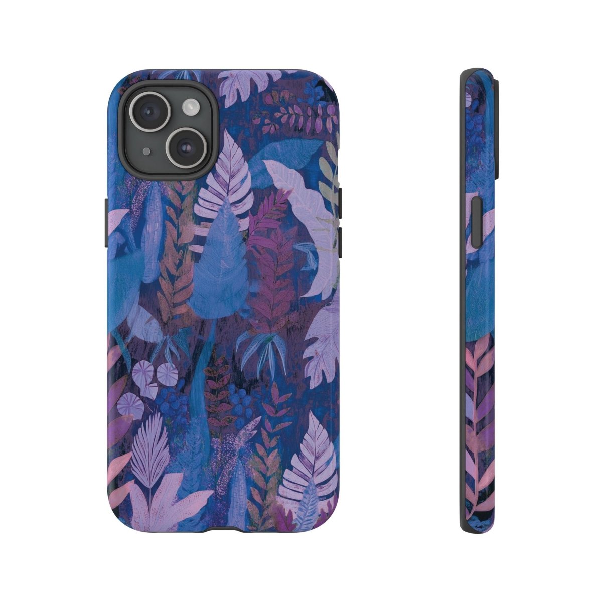 Printify tough phone case featuring lavender palms design, compatible with AU, NZ, and USA models, offers durable protection.