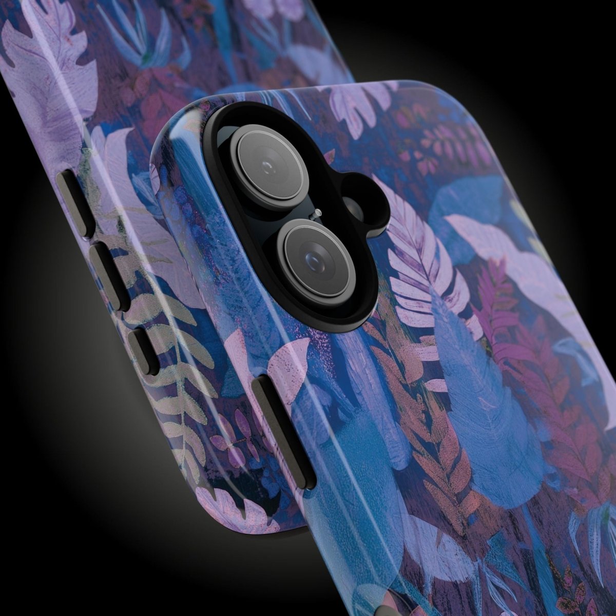 Tough phone case with lavender palms design, durable protective cover for smartphones in AU, NZ, and USA.