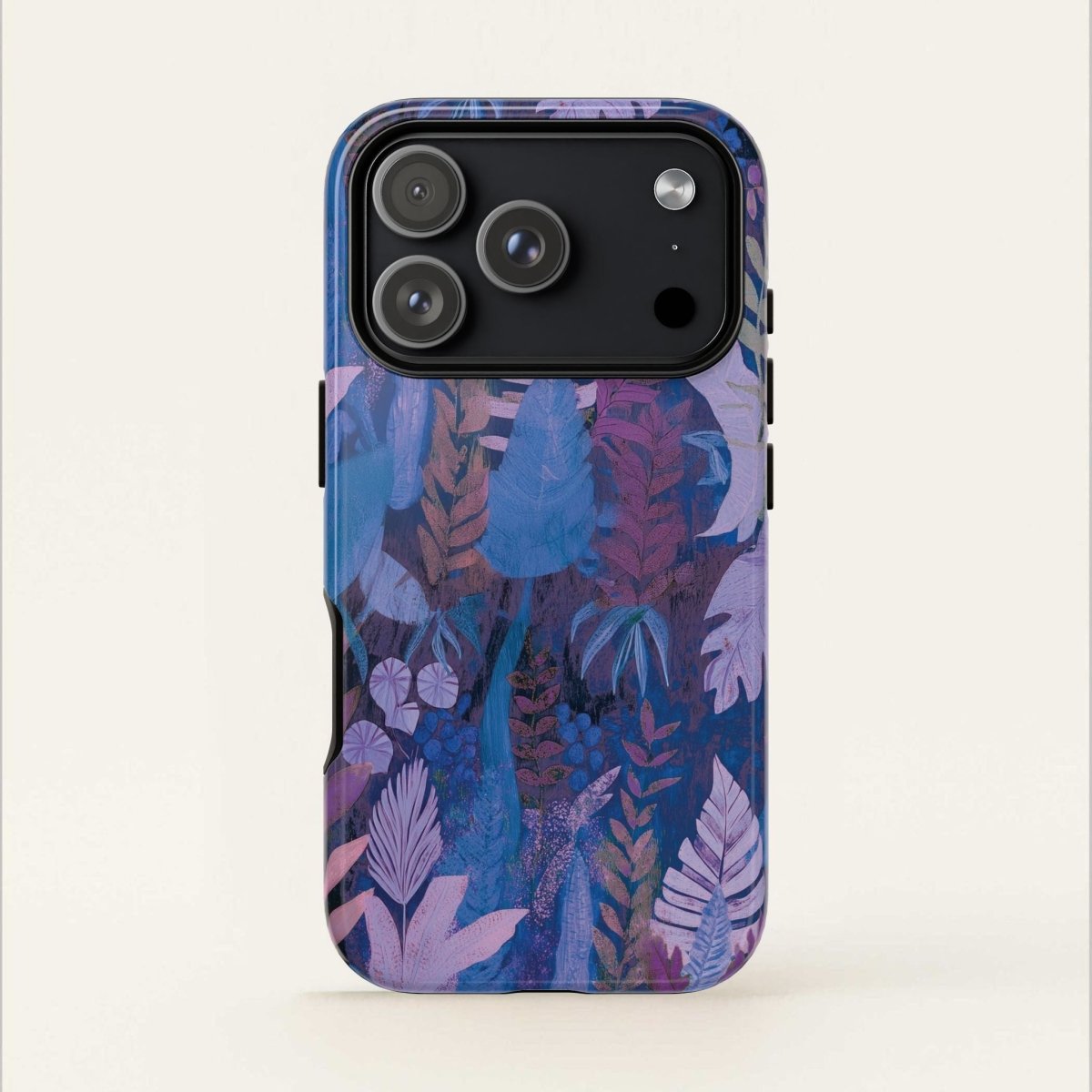 Printify tough phone case with lavender palms design, fits smartphones, durable protective cover with tropical palm pattern.