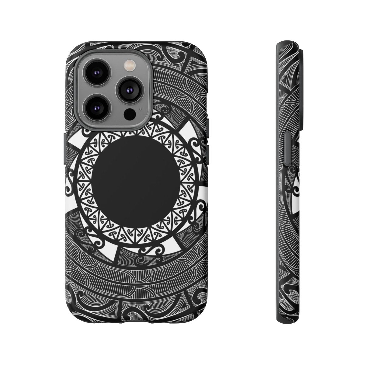 Printify Māori Tough Phone Case featuring Koko Samoa design, durable protective cover for smartphones.