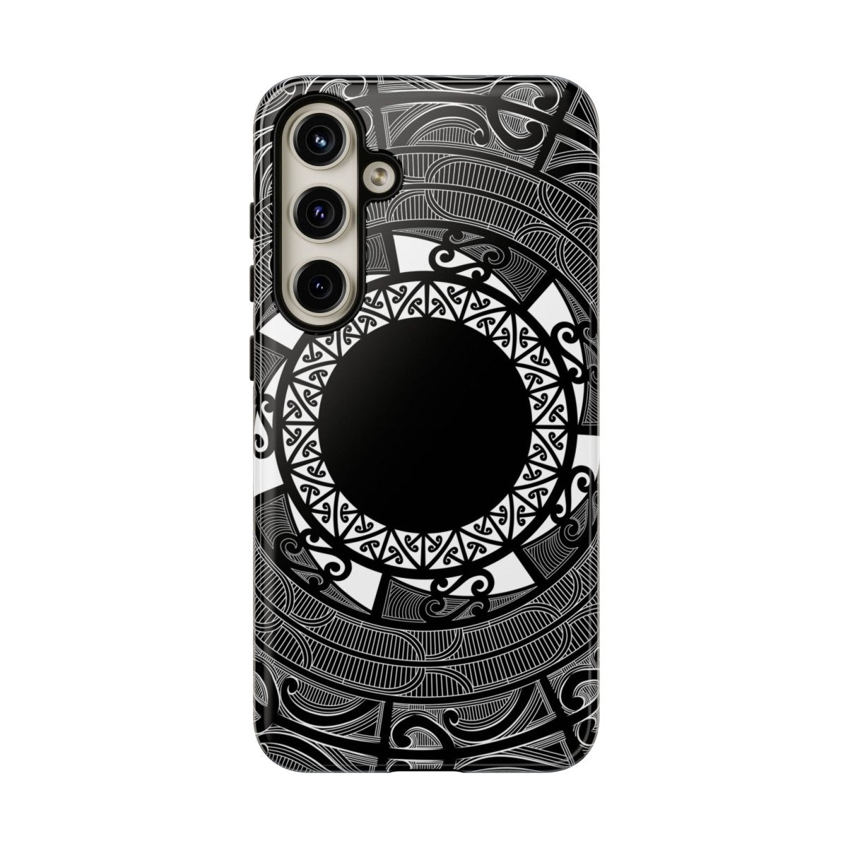 Printify Māori Tough Phone Case featuring traditional Koko Samoa design, durable protective cover for smartphones.