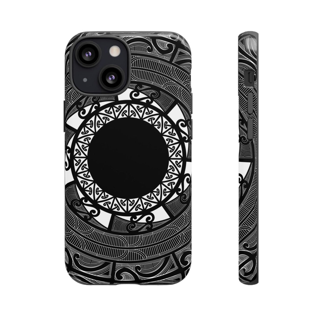 Printify Māori tough phone case featuring traditional Koko Samoa design on durable protective cover for AU, NZ, and USA models.