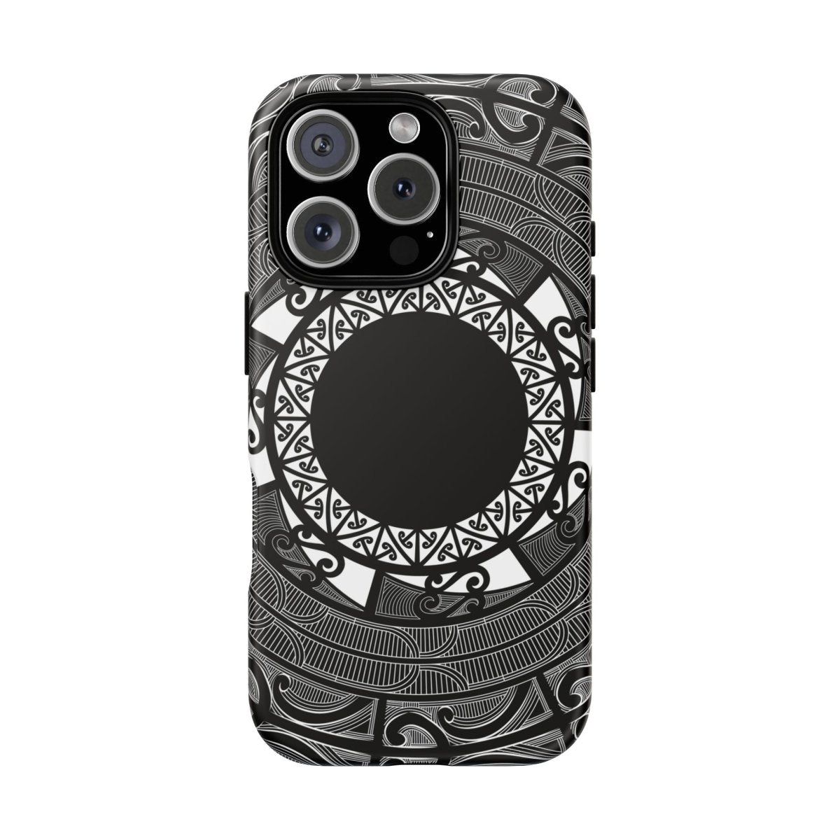 Durable Māori print phone case by Printify for AU, NZ, and USA, featuring traditional Māori patterns and vibrant design.