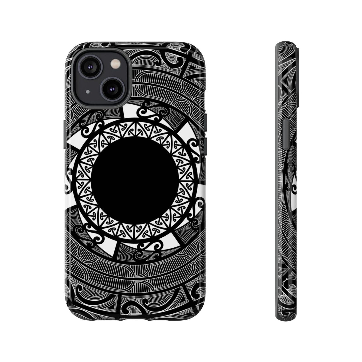 Printify Māori tough phone case featuring traditional Koko Samoa design on durable protective cover for smartphones.