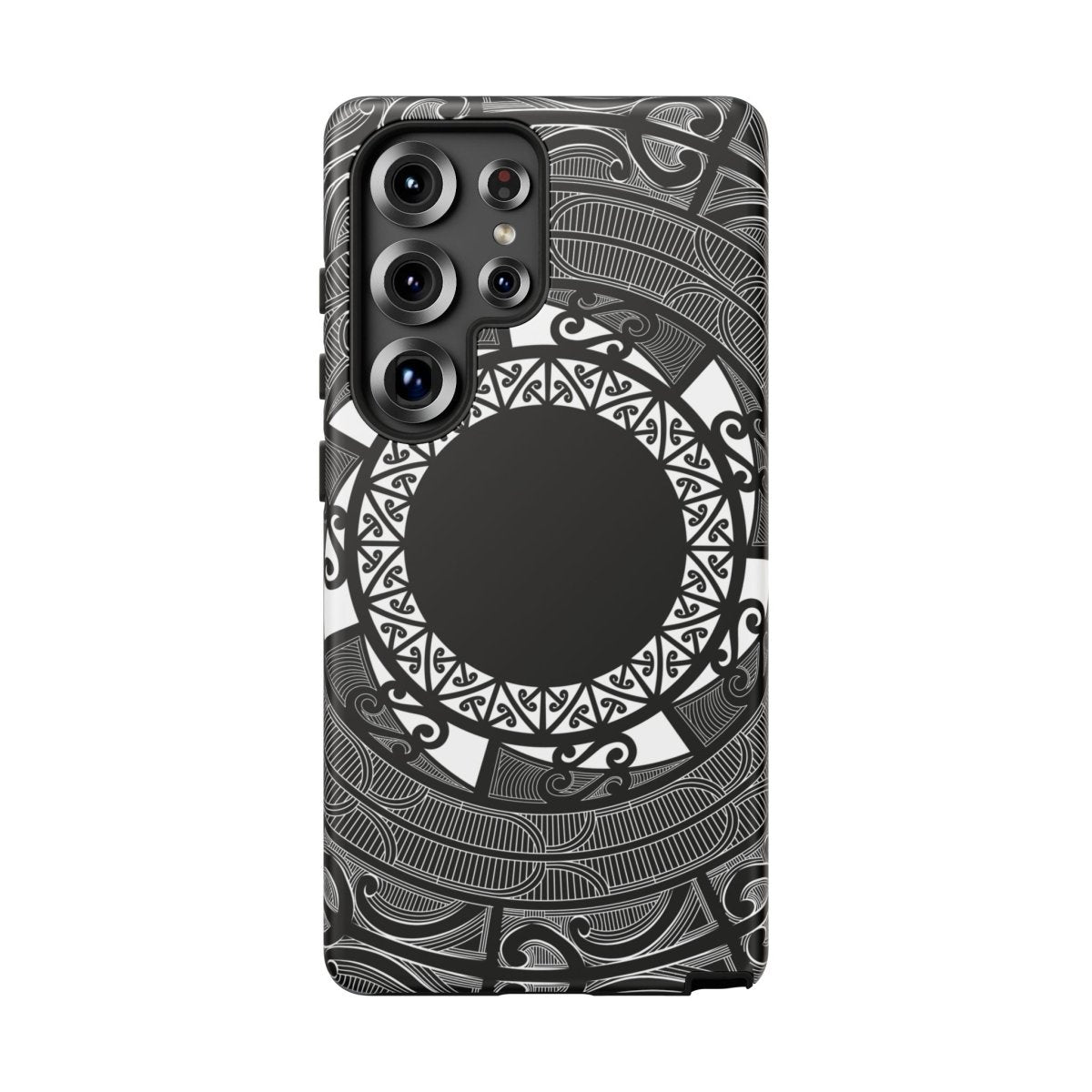 Durable Māori-themed phone case by Printify featuring traditional Koko Samoa design for AU, NZ, and US models.