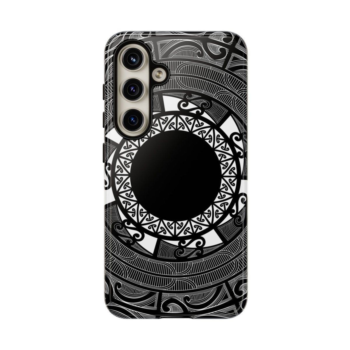 Durable Māori print phone case by Printify for AU, NZ, and USA, featuring traditional Māori patterns and designs.