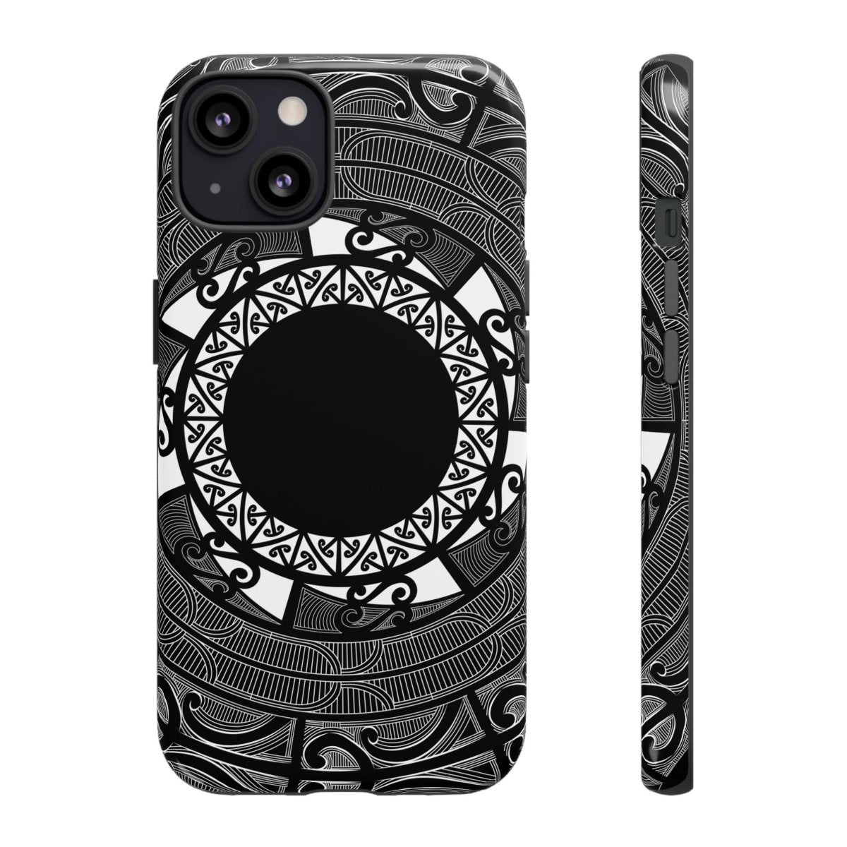 Printify tough Māori phone case with traditional Koko Samoa design on durable protective material.