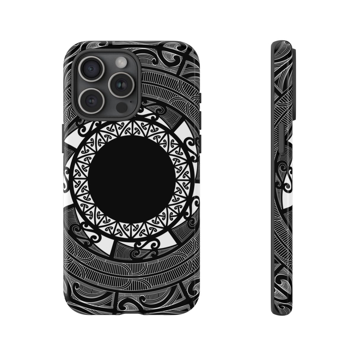 Durable Maori-themed phone case by Printify featuring traditional Samoan Koko design for AU, NZ, and US models.