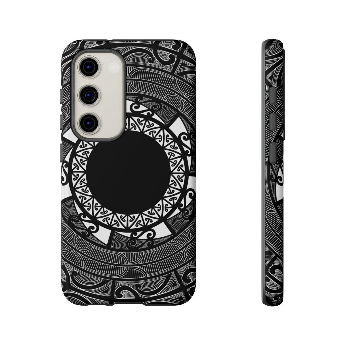 Printify Māori tough phone case featuring traditional Samoan Koko Samoa design on durable protective cover.