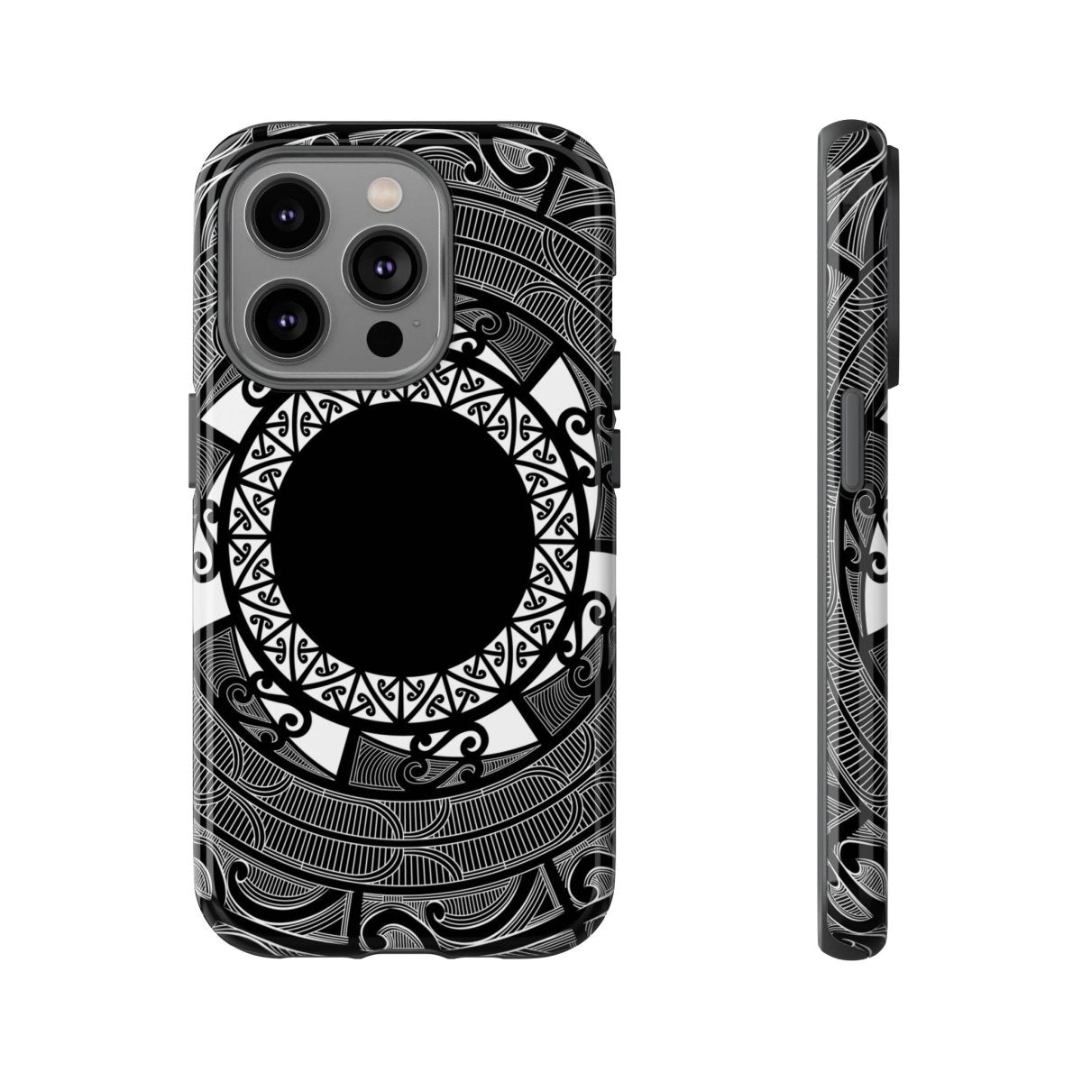 Printify Māori tough phone case featuring traditional Koko Samoa design, durable protective cover for smartphones.