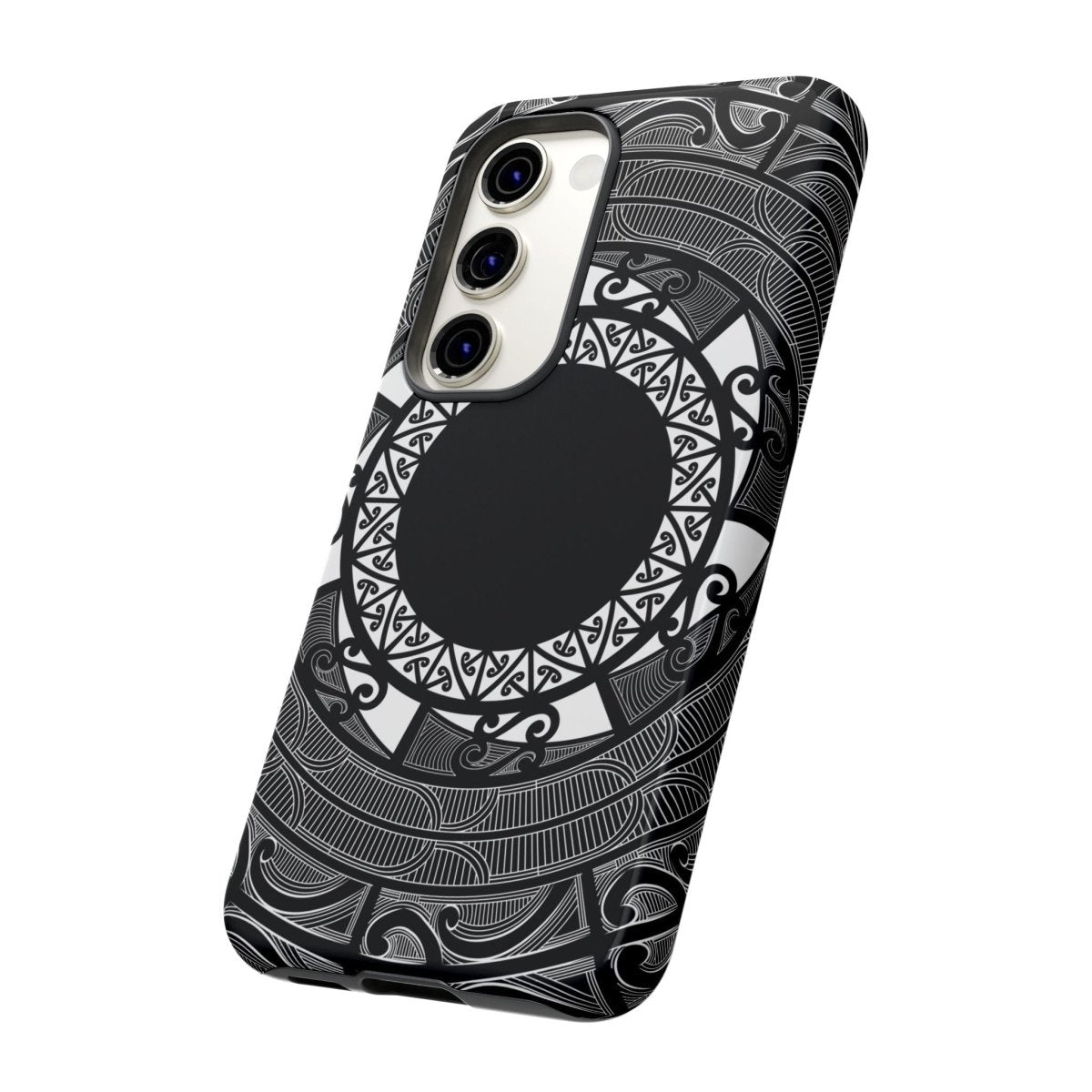 Printify Māori tough phone case with traditional Koko Samoa design for AU, NZ, and USA compatible smartphones.