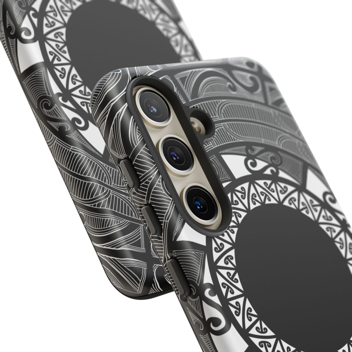 Durable Māori design phone case by Printify for AU, NZ, and USA, featuring traditional Koko Samoa artwork on a tough protective cover.