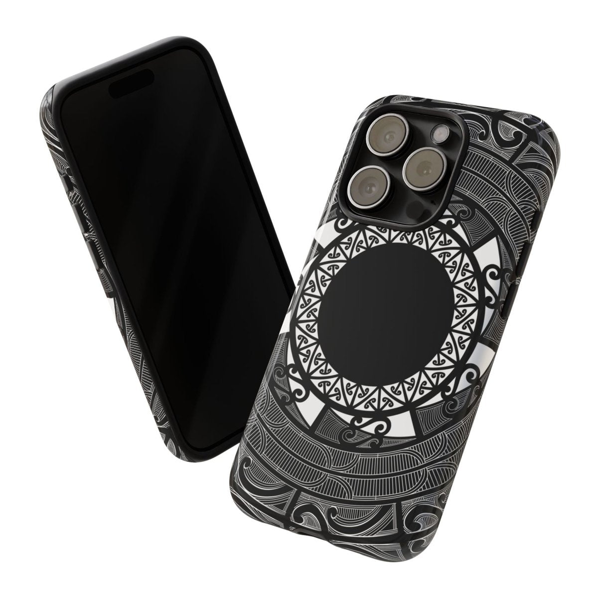 Printify Tough Phone Case featuring Māori design with Koko Samoa artwork on a durable protective case for AU, NZ, and USA phones.