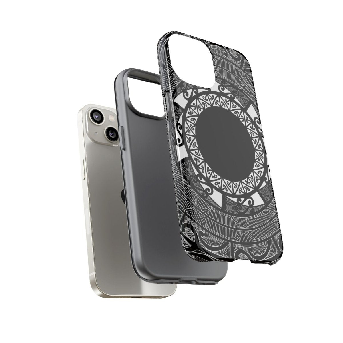 Printify Māori Tough Phone Case with traditional Polynesian Koko Samoa design, durable protective cover for smartphones.