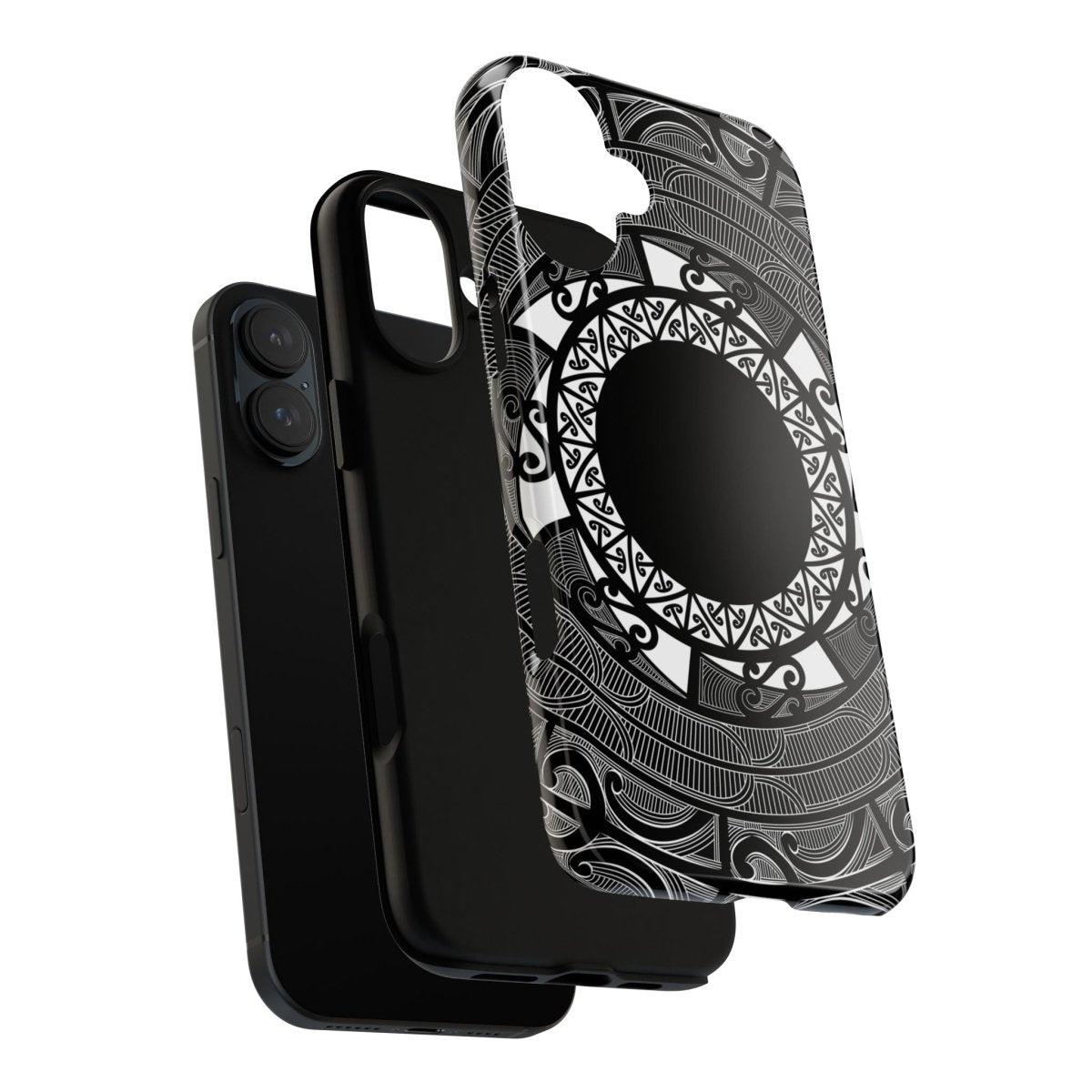 Durable Māori-themed Printify phone case for AU, NZ, and USA, featuring traditional Māori design and vibrant colors.
