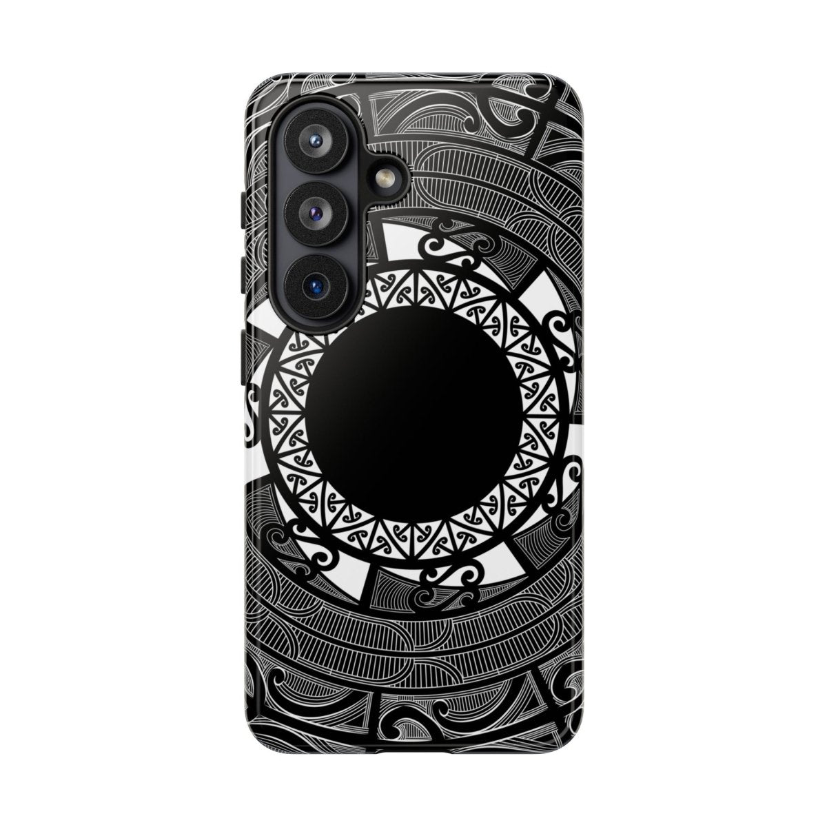 Printify Māori Tough Phone Case with Koko Samoa design, suitable for AU, NZ, and USA models, featuring traditional Polynesian patterns.