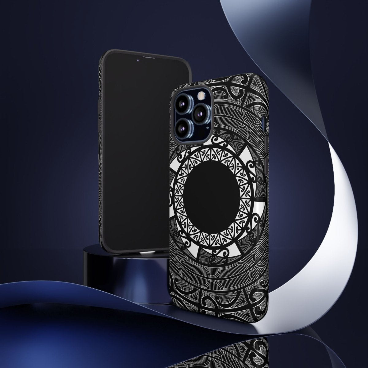 Printify Māori Tough Phone Case featuring traditional Māori art design on durable protective cover for smartphones.