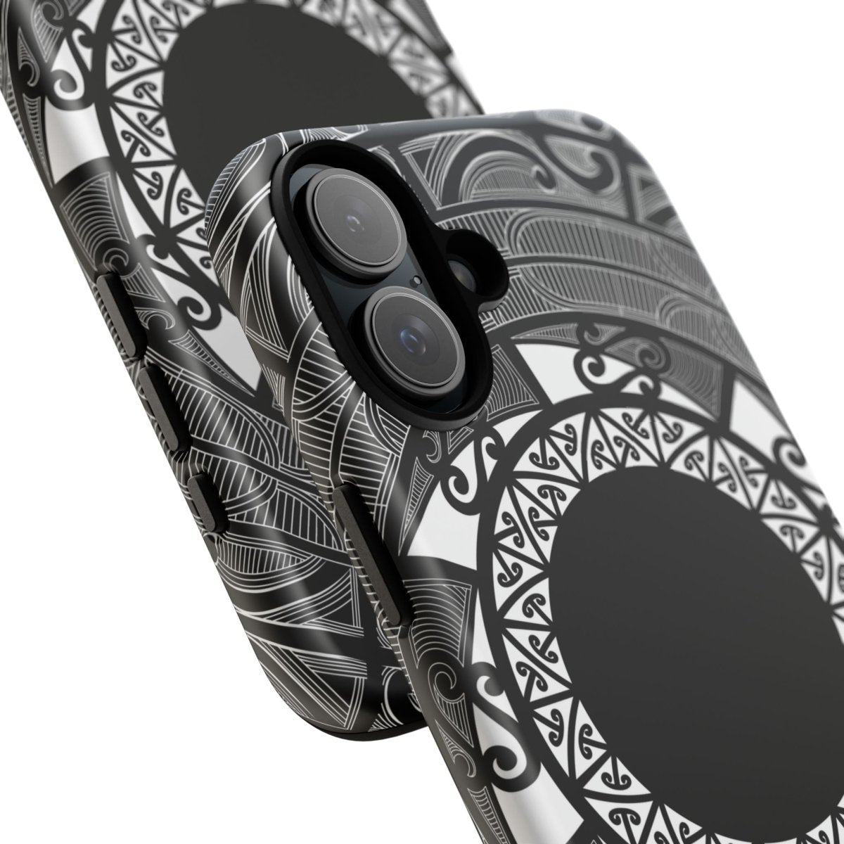 Durable Māori print phone case by Printify featuring traditional Koko Samoa design for AU, NZ, and US models.