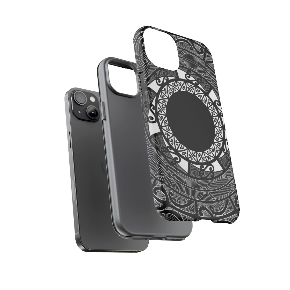 Durable Māori design phone case by Printify for AU/NZ/USA, featuring traditional Polynesian patterns on a protective phone cover.
