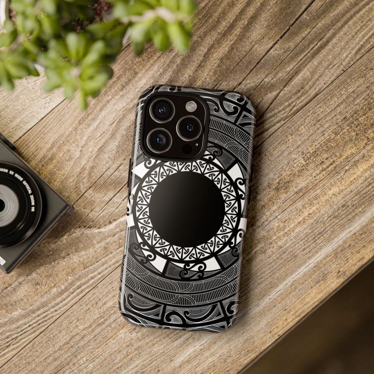 Durable Māori design phone case by Printify for AU, NZ, and USA, featuring traditional Samoan Koko artwork on a tough protective cover.
