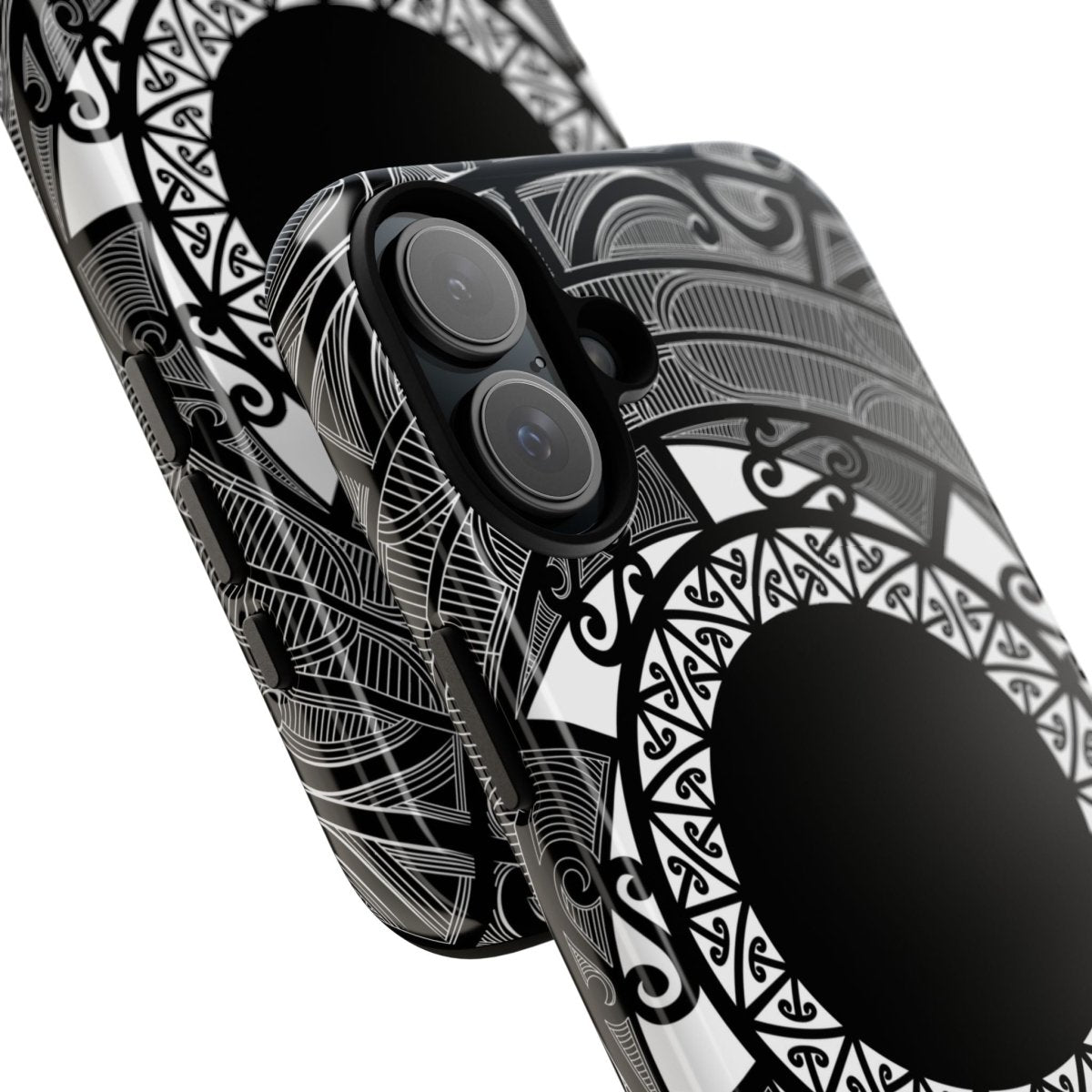 Printify tough Māori phone case featuring traditional Samoan Koko Samoa design on durable protective cover.
