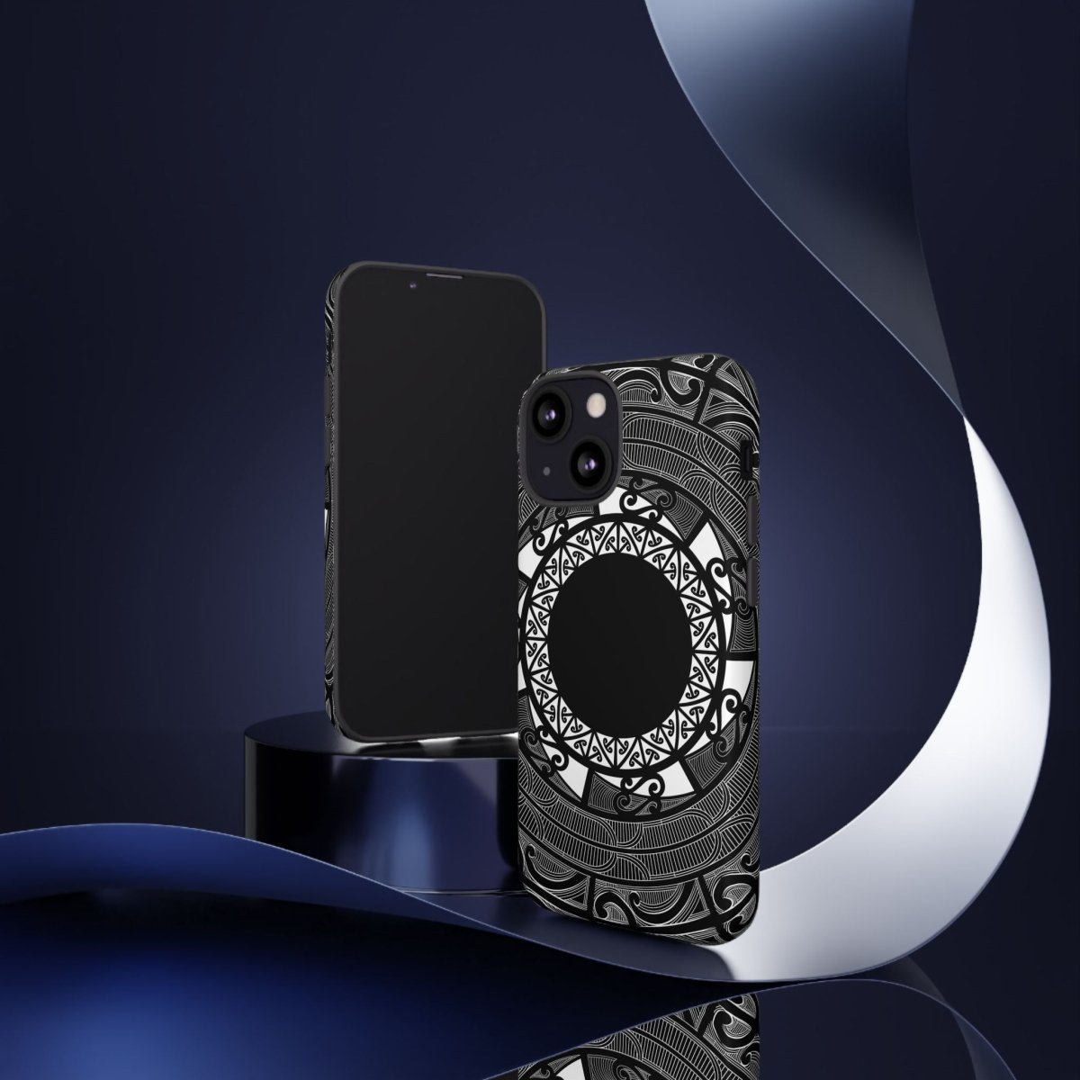 Tough Māori design phone case by Printify for AU, NZ, and US, featuring traditional Polynesian patterns on durable phone protection.
