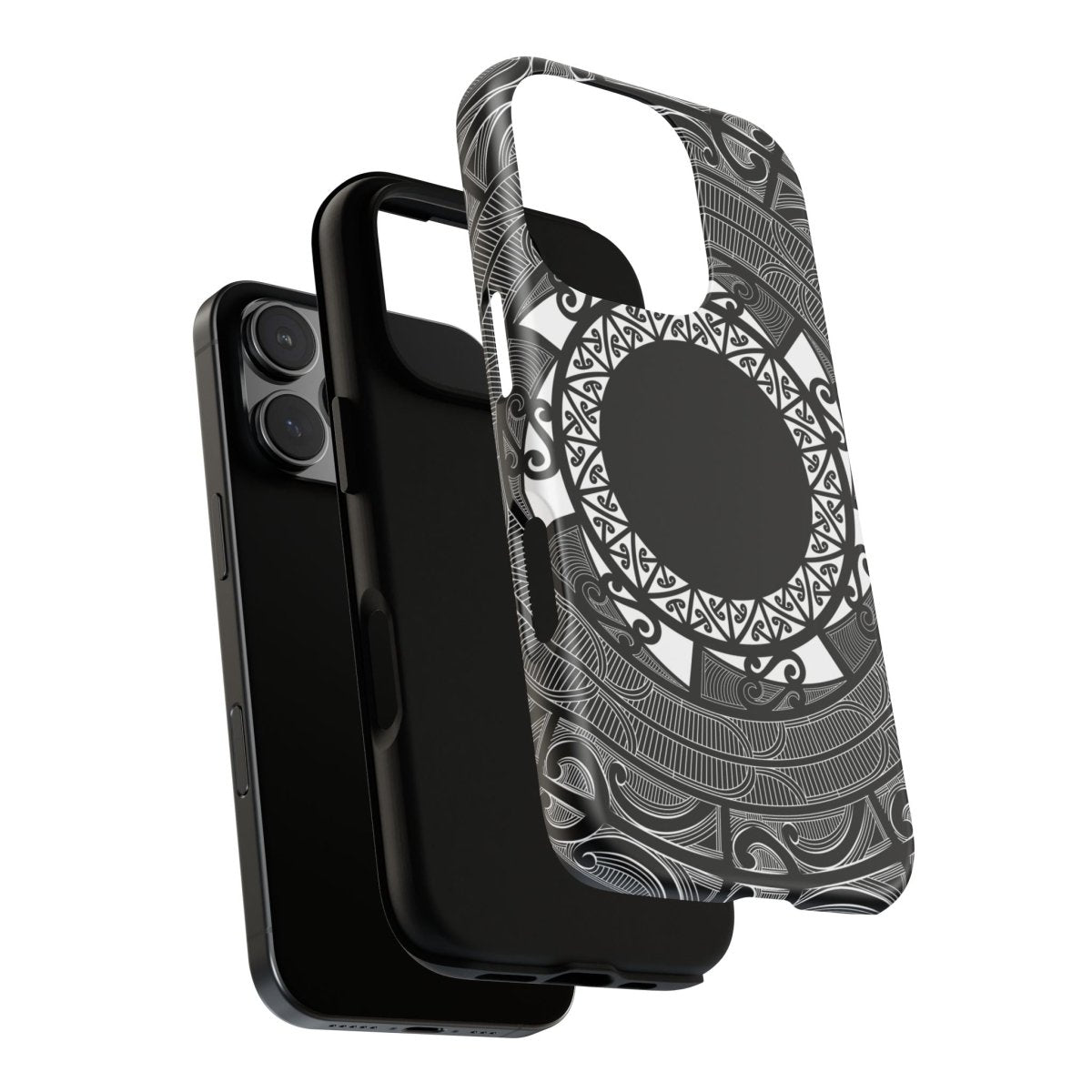 Printify Tough Phone Case featuring Māori and Samoan Koko designs, durable protective cover for smartphones.
