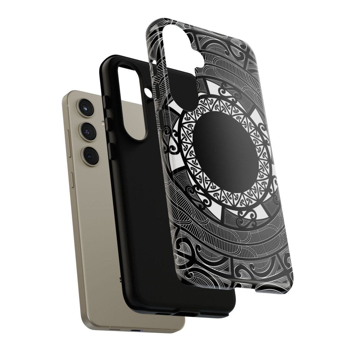 Printify tough Maori phone case with traditional Samoan Koko design, suitable for AU, NZ, and US models.