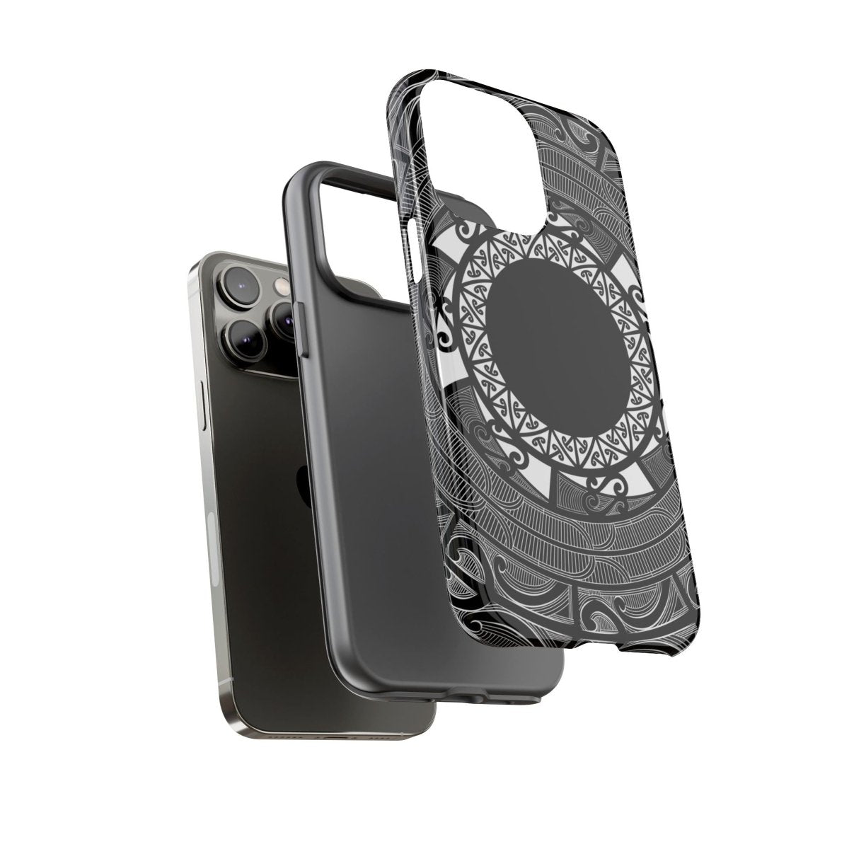 Printify Māori tough phone case featuring traditional Koko Samoa design, protective cover for smartphones.