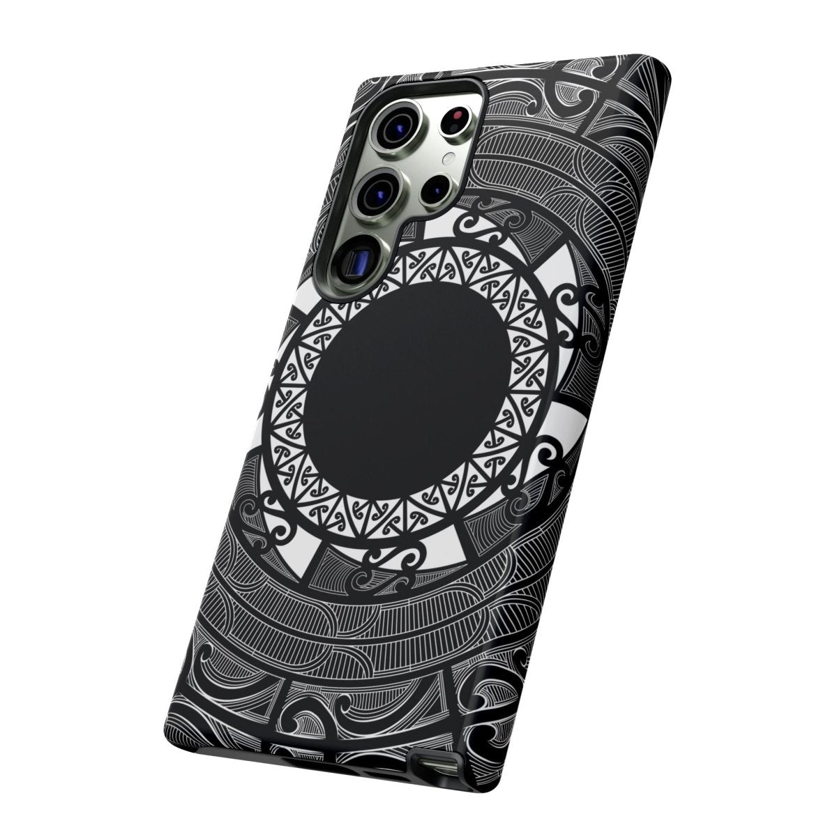Durable Māori design phone case by Printify for AU, NZ, and USA, featuring traditional Māori art and patterns.