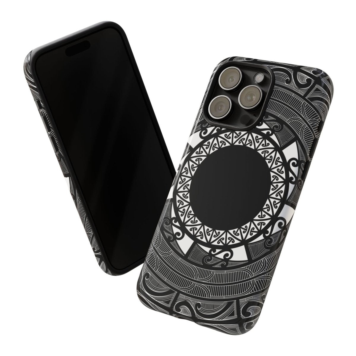 Durable Māori-themed Printify phone case with traditional Polynesian patterns for AU, NZ, and US models.