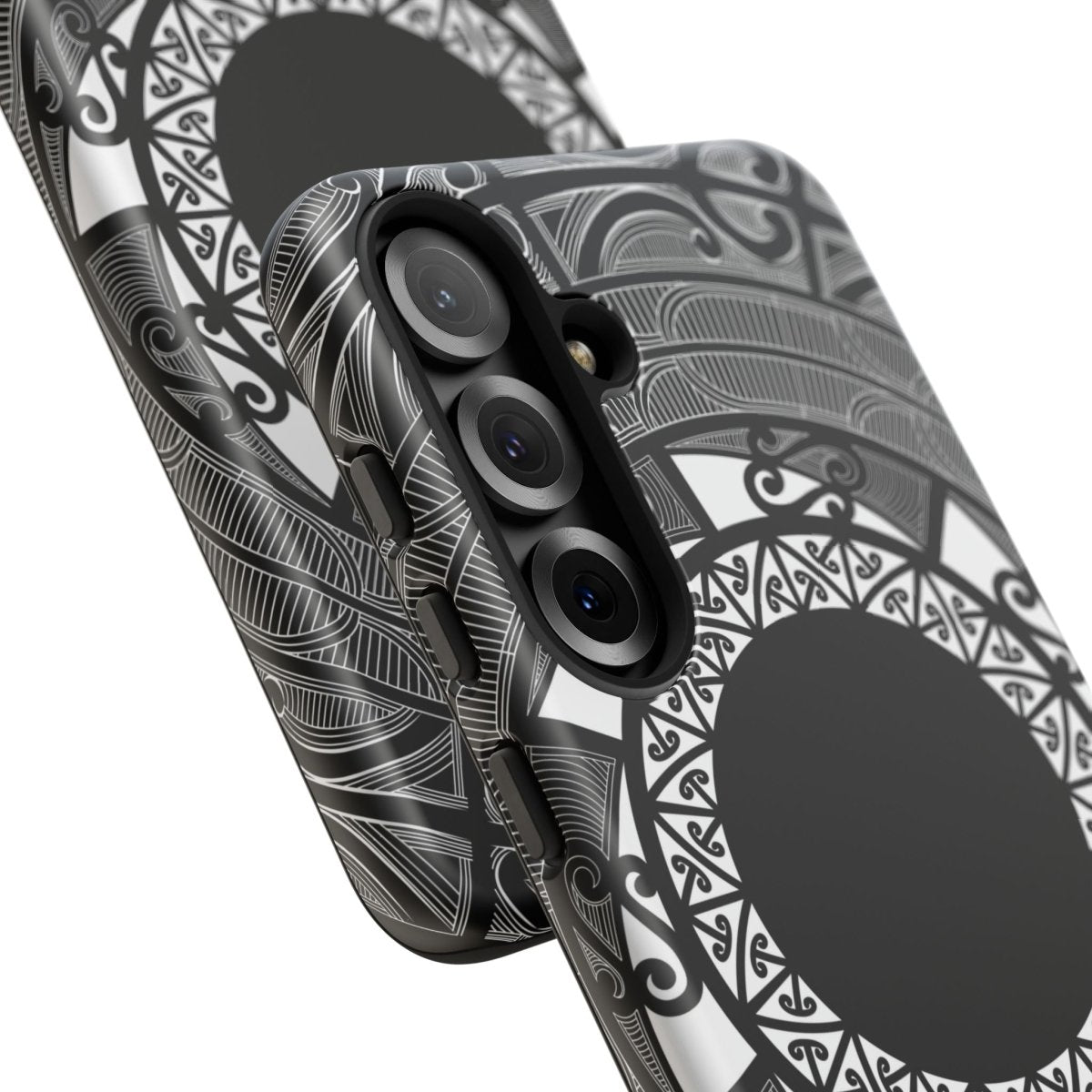 Printify Māori tough phone case with traditional Koko Samoa design for AU, NZ, and US models, durable protective phone cover.