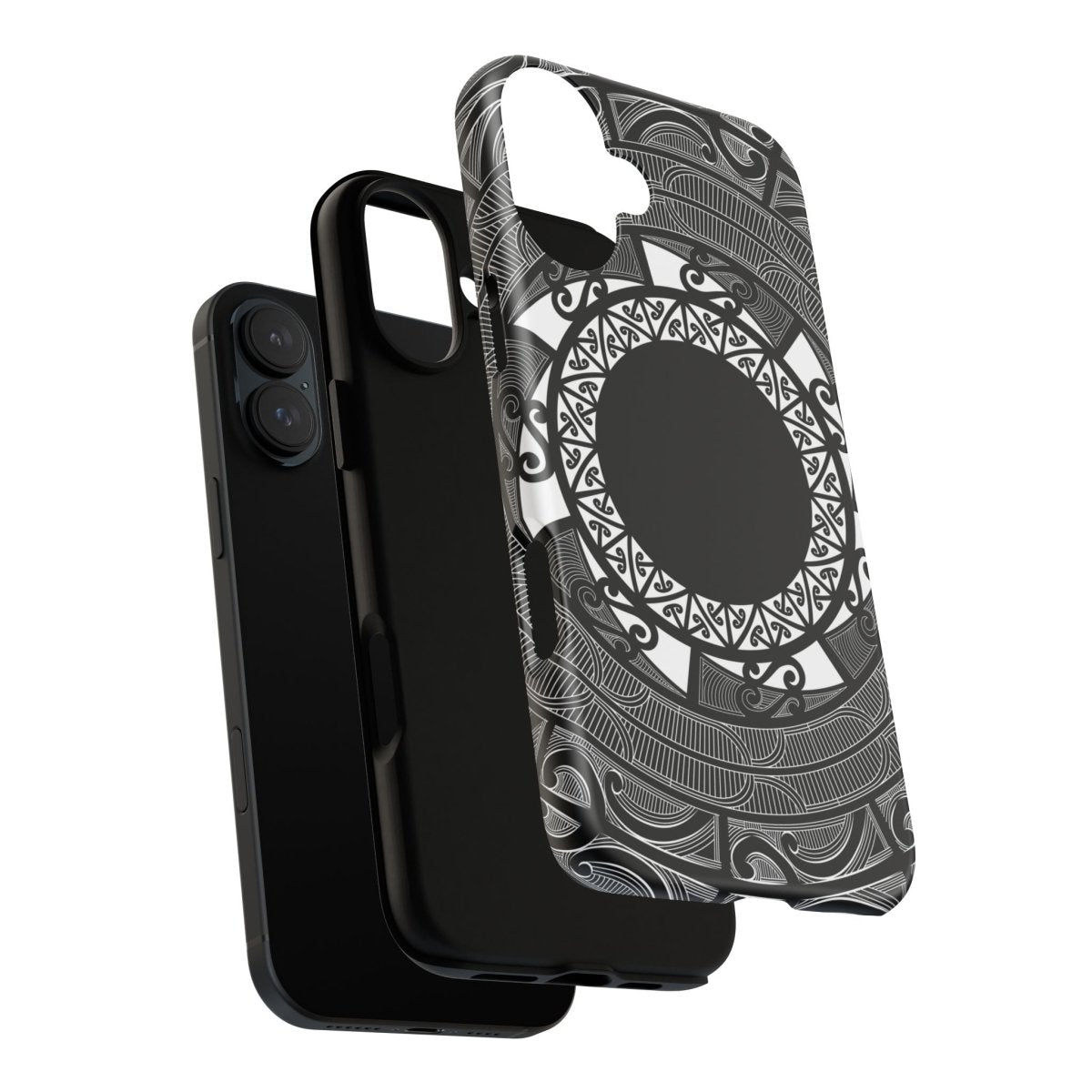 Printify Māori Tough Phone Case featuring traditional Samoan Koko Samoa design on durable protective cover.