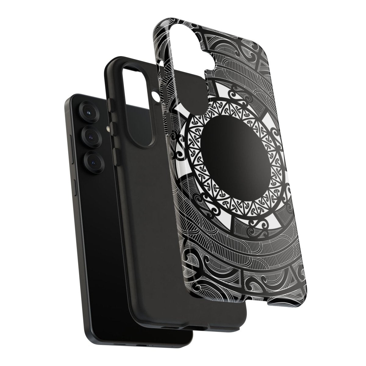 Durable Māori-themed phone case by Printify featuring traditional Koko Samoa design on a protective case.