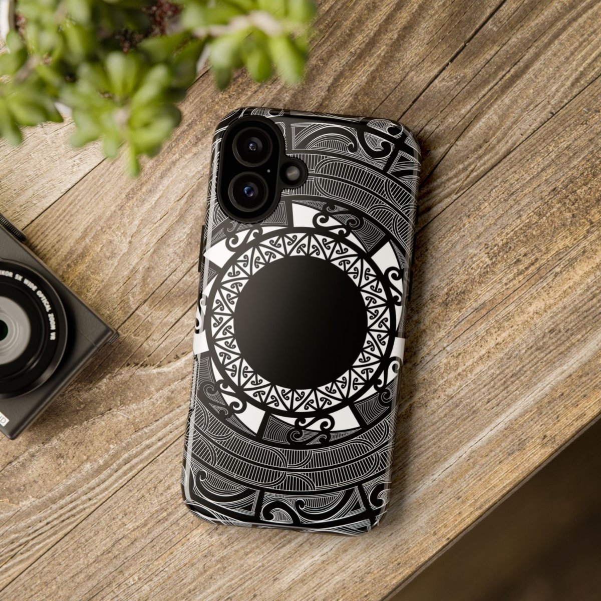 Printify tough phone case with Māori Koko Samoa design, durable protective cover for smartphones, featuring traditional Polynesian art.