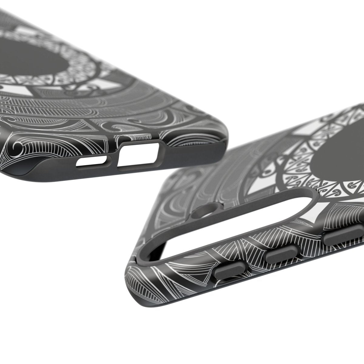 Printify tough Māori phone case featuring traditional Samoan Koko Samoa design on durable protective cover.