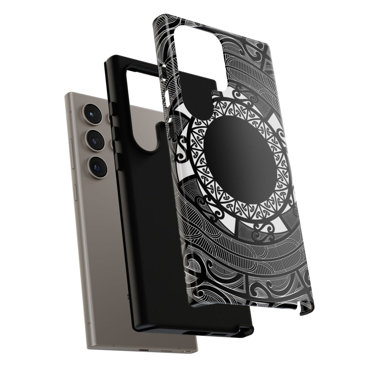 Printify Māori Tough Phone Case with traditional Koko Samoa design, durable protection for smartphones in AU, NZ, and USA.