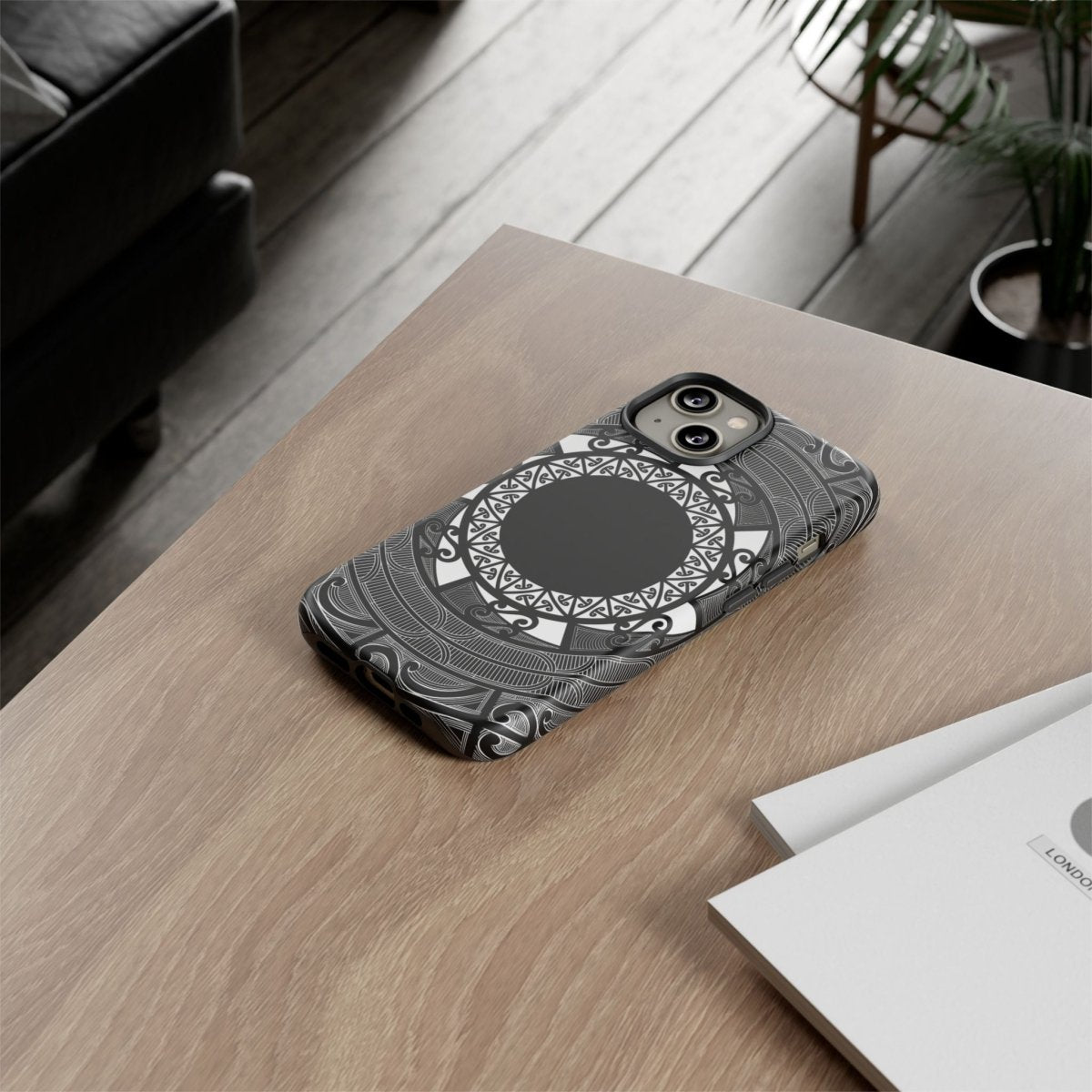Durable Māori print phone case by Printify for AU/NZ/USA, featuring traditional Māori design on a protective phone cover.