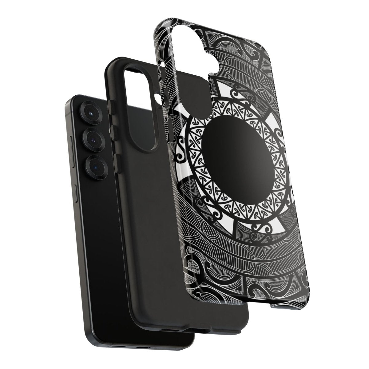 Durable Māori print phone case by Printify featuring traditional Koko Samoa design for AU, NZ, and US models.