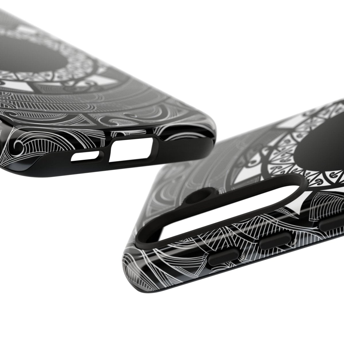 Printify Māori Tough Phone Case featuring traditional Koko Samoa design on durable protective phone cover.
