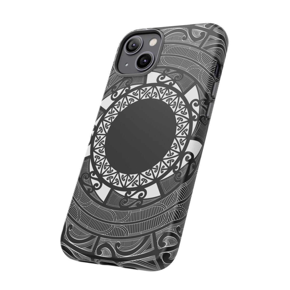 Printify Māori-themed tough phone case featuring traditional Koko Samoa design for AU, NZ, and US models.
