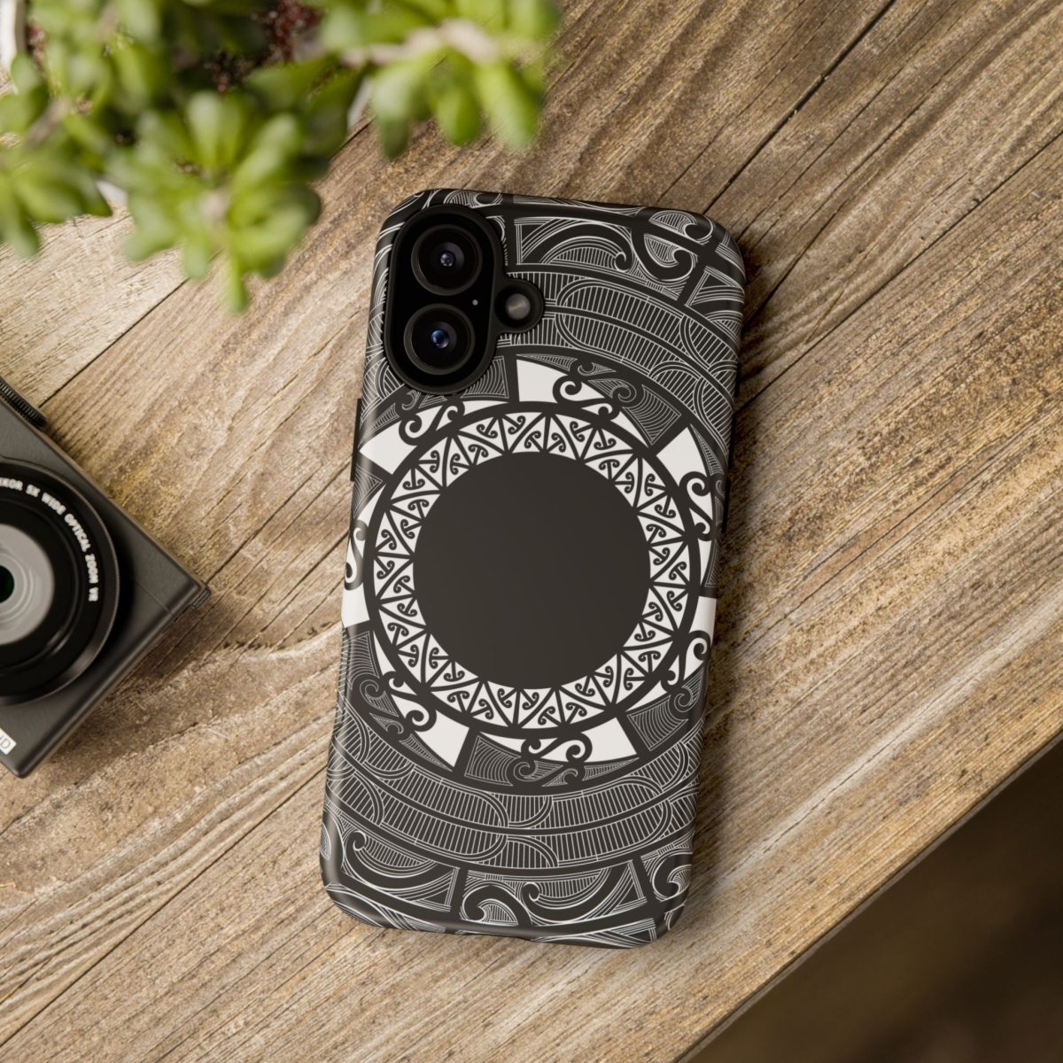 Tough Māori phone case by Printify featuring traditional Samoan Koko Samoa design on durable protective cover.